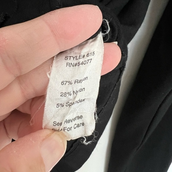 CAbi Black Ponte Knit Moto Jacket Asymmetrical Zip Snap #615 Size XS - Picture 5 of 5